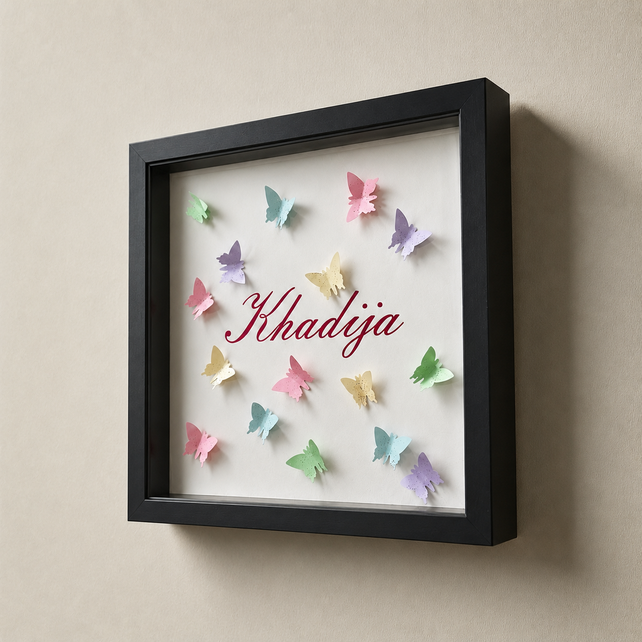 Personalized Butterfly Name Shadow Box Frame