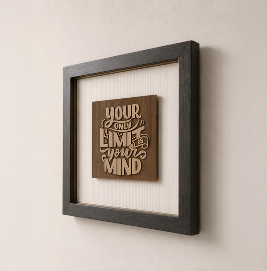 Your Only Limit Is Your Mind Motivational Shadow Box Frame