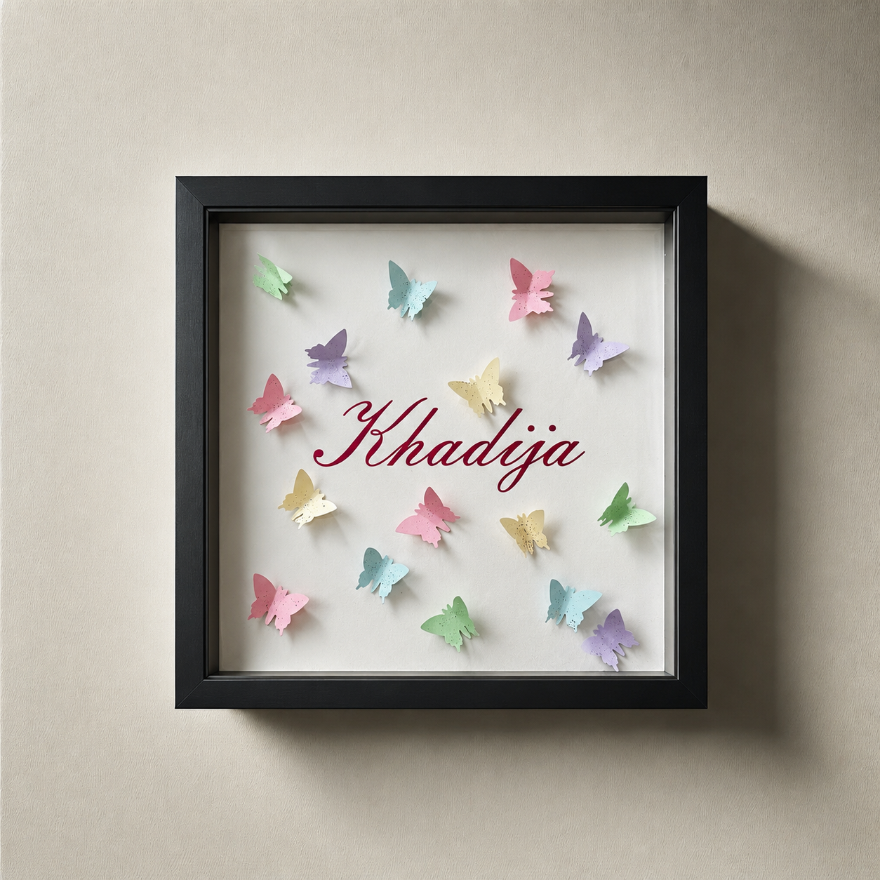 Personalized Butterfly Name Shadow Box Frame