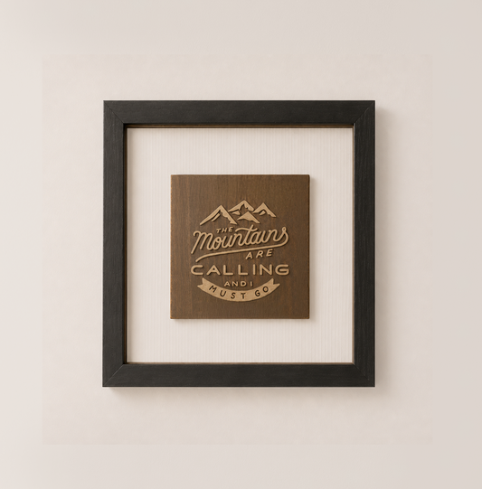 The Mountains Are Calling Shadow Box Frame