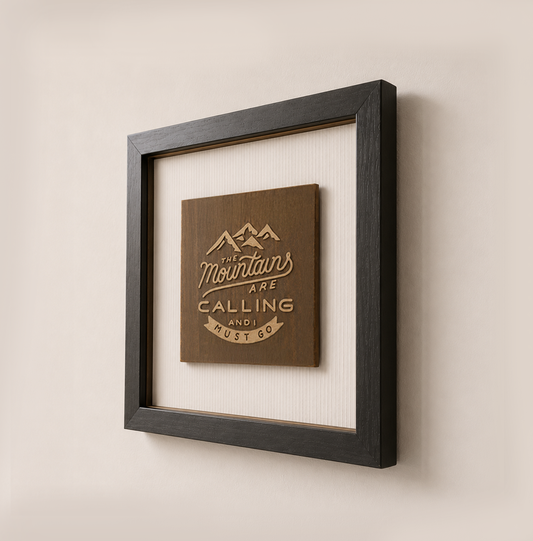 The Mountains Are Calling Shadow Box Frame