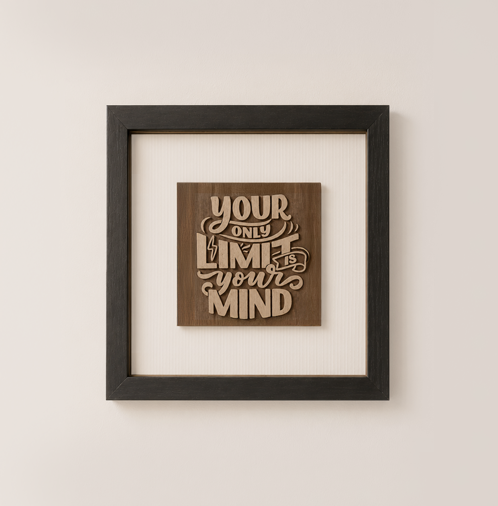 Your Only Limit Is Your Mind Motivational Shadow Box Frame