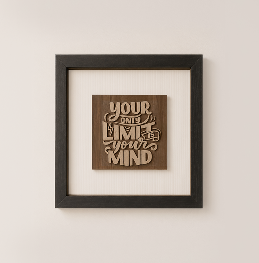 Your Only Limit Is Your Mind Motivational Shadow Box Frame