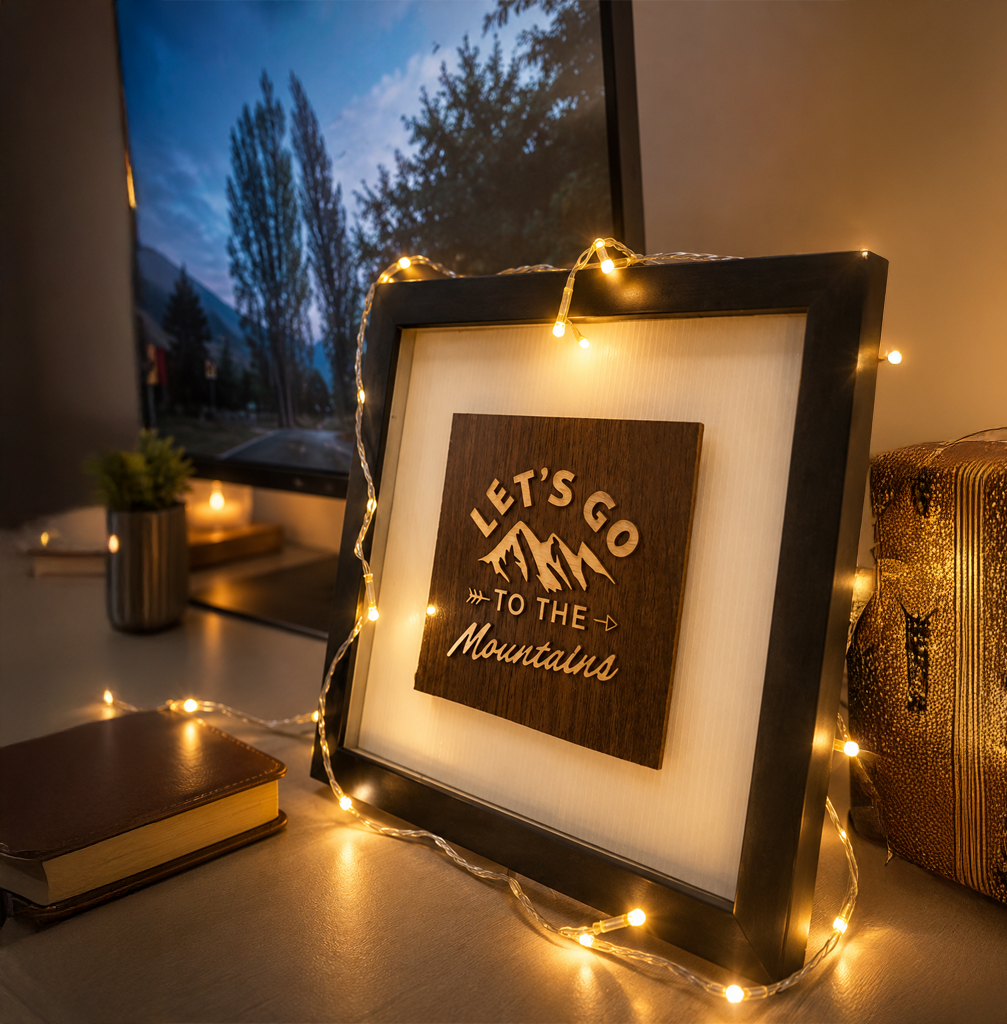 Let’s Go to the Mountains Shadow Box Frame